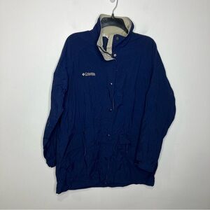 Columbia windbreaker cinch waist navy blue women’s size medium oversized outdoor
